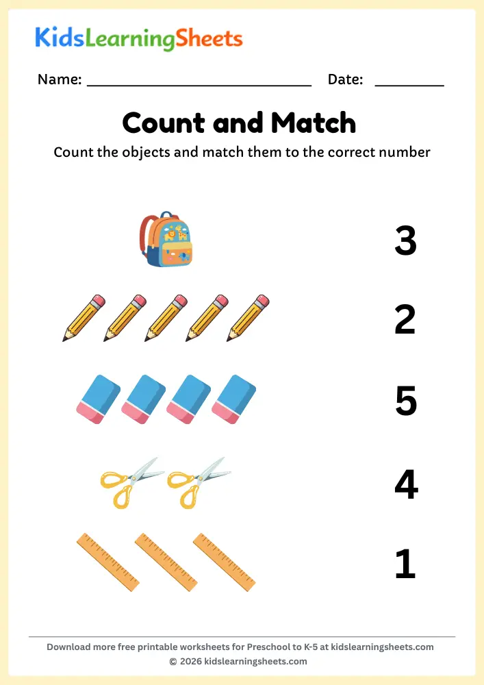 count-and-match-worksheets