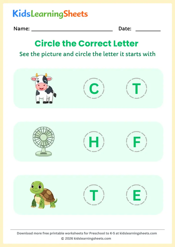 match letters to pictures 3