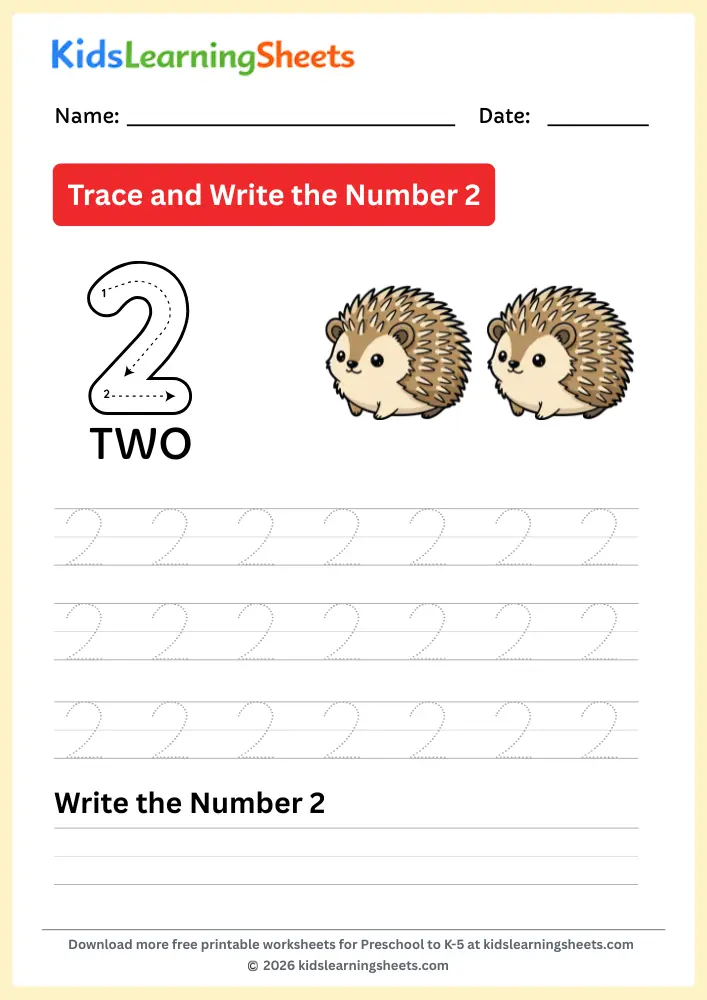 tracing-number-2-two
